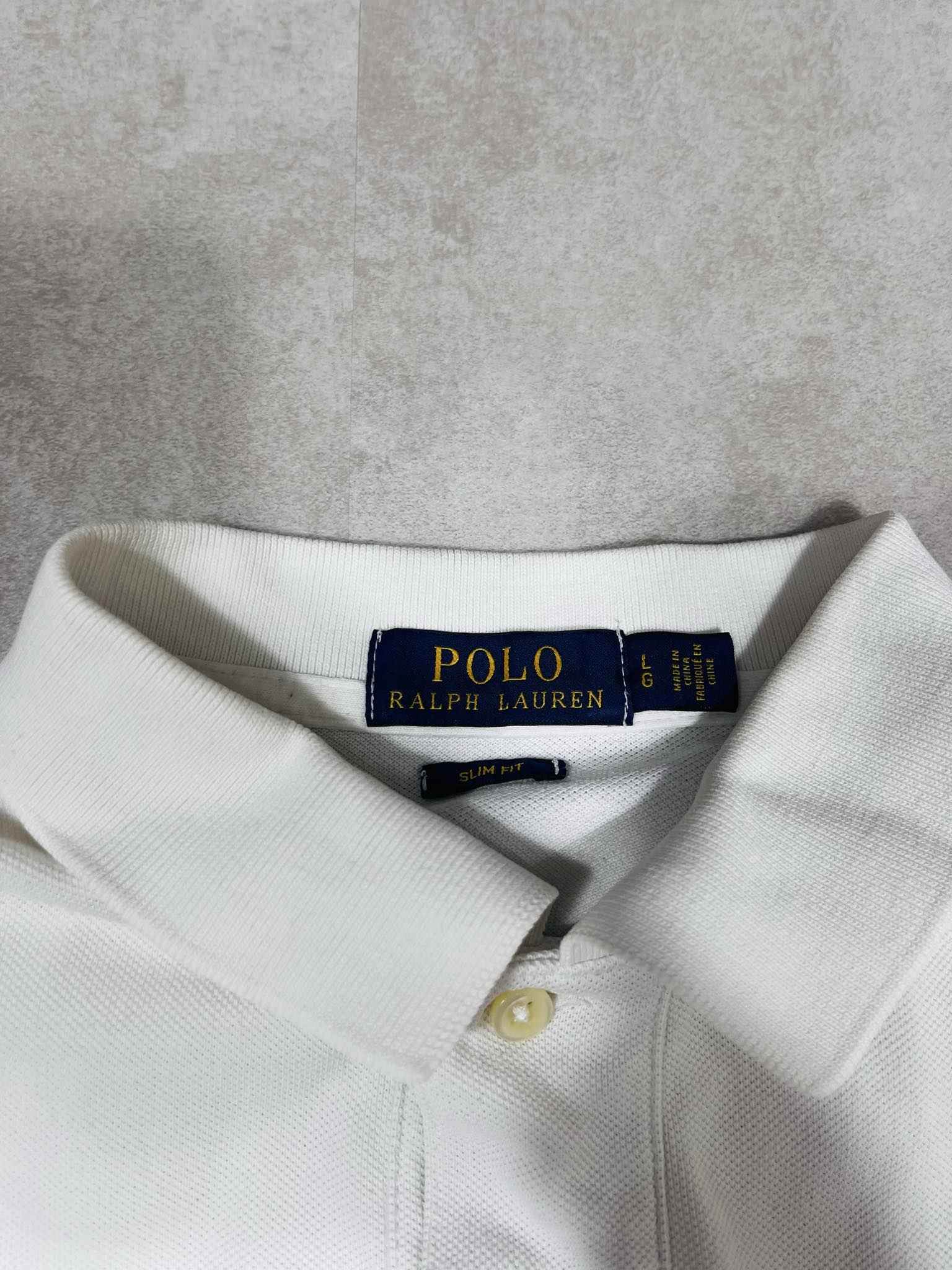 Ralph Lauren White Poloshirt (L) - Candy Streetwear