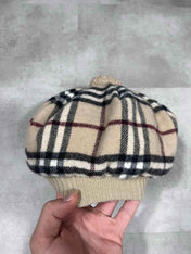 Vintage Beige Burberry Bonnet Hat - Candy Streetwear