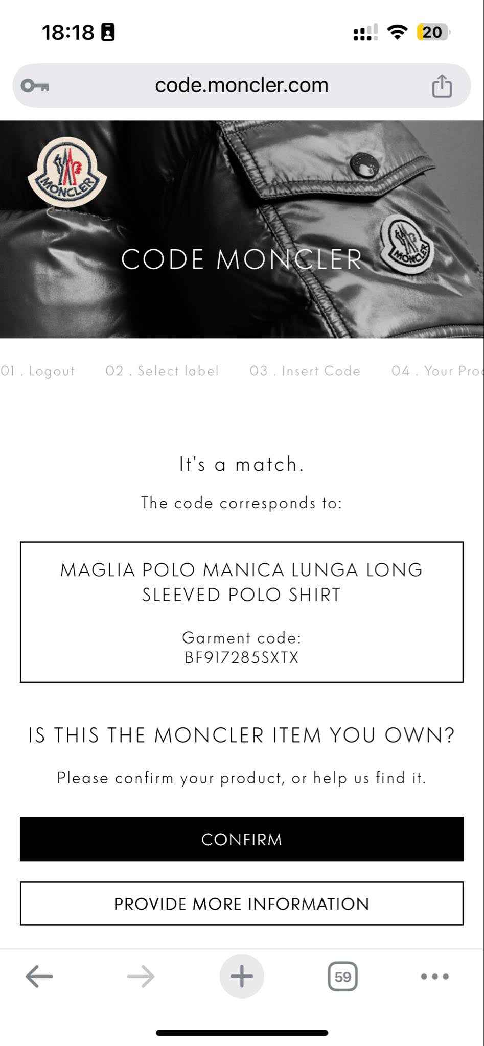 *Moncler Longsleeve Poloshirt (M)